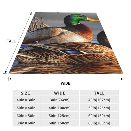 Couverture polaire douce et chaude imprimé canard colvert canapé lit - 5