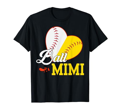 Gift For Mothers Day Funny Ball Mimi Softball Baseball Camiseta