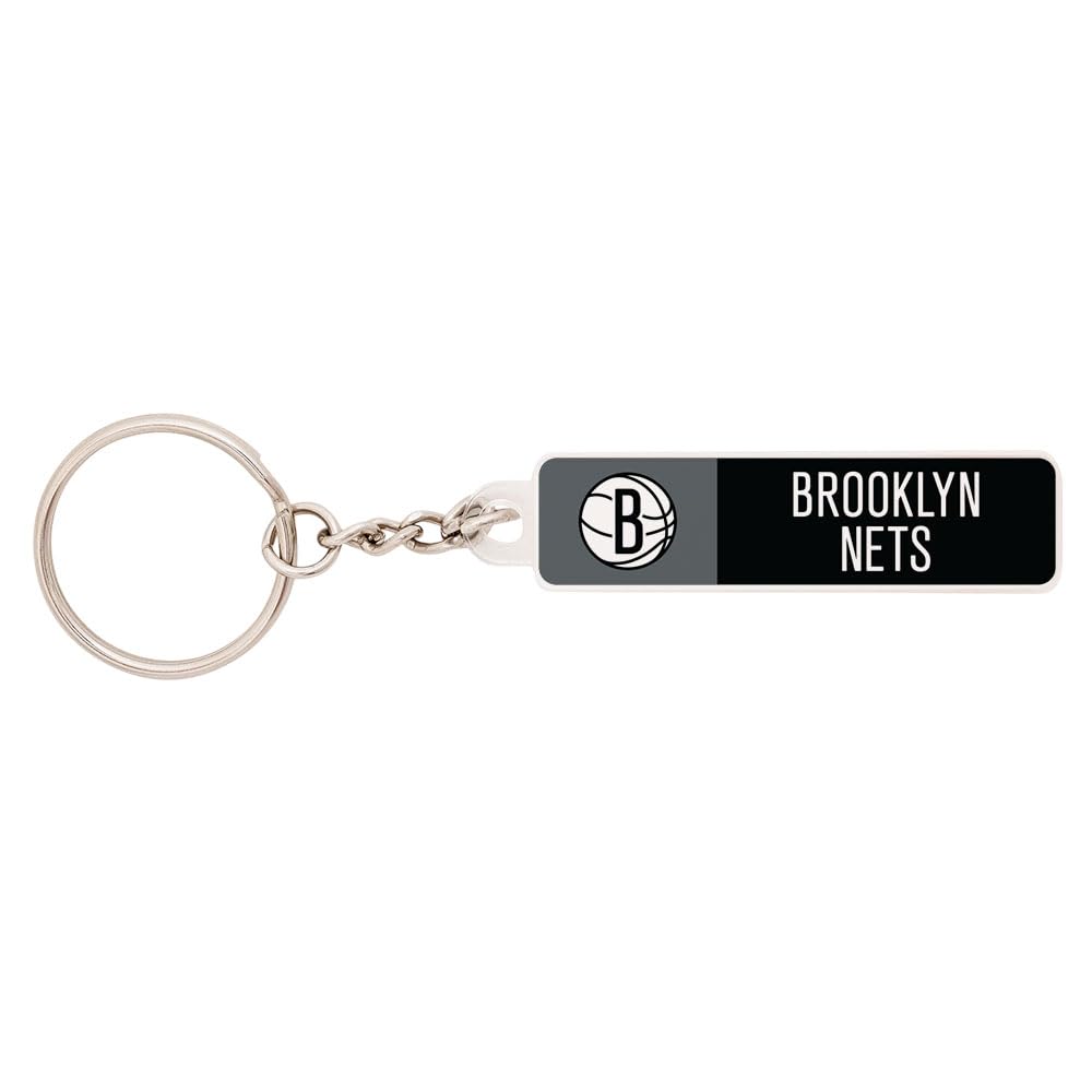 Porte-clés Brooklyn Nets acrylique noir blanc accessoire sac et clés NBA
