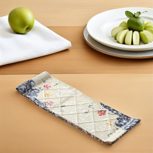 Plato rectangular de cerámica estilo japonés 10 pulgadas miniatura 7