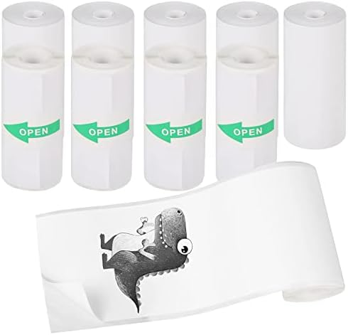 GuKKK 10 rolek papieru termicznego dla dzieci, do aparatów natychmiastowych i samoprzylepnych naklejek do zadrukowania, mini papier termiczny (57 x 25 mm), do mini przenośnej drukarki fotograficznej