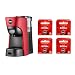 Lavazza, A Modo Mio Macchina per Caffè Tiny Rossa con 64 Capsule Qualità Rossa Incluse, Macchina per Espresso in Plastica Riciclata, 1450 W, 220-240 V, 50/60 Hz, 0.6 Litri