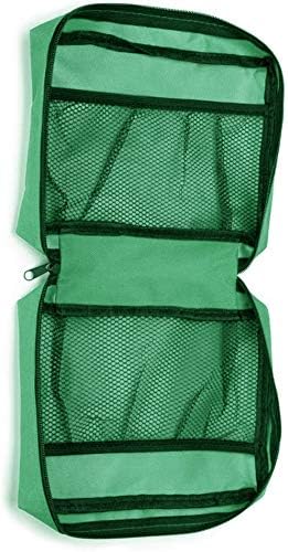 Full-Open First Aid Zippered Bag Empty Travel Rescue Pouch First Responder Storage Medicine Organizer for Emergency at Home, Office, Car, Outdoors, Boat, Camping, Hiking (Bag Only) (Green)