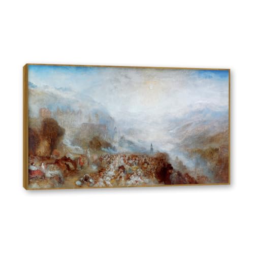 Reproduction d'Art sur Toile Turner Peinture Romantisme Cadre Teck A56