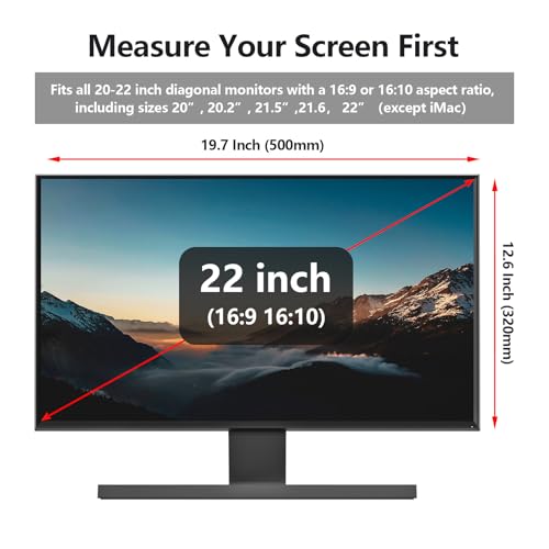 Image of RedANGEL 20-22 Inch Computer Monitor Anti Blue Light Filter, Hanging Type | No Adhesive Installation | Reduces Eye Strain | Easy to Hang | Reusable Design | Scratch Resistant