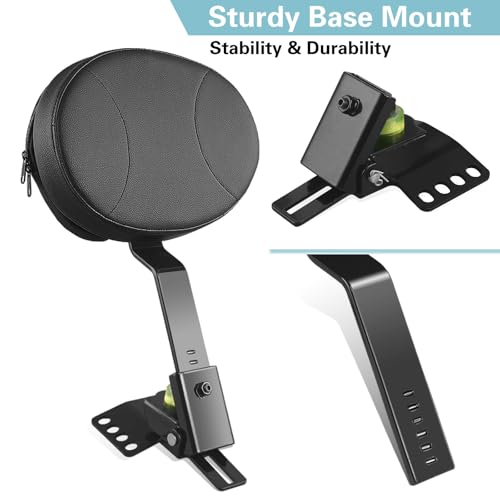 Image of Adjustable Driver Backrest for Harley Davidson, Motorcycle Rider Backrest Fit for Touring Street Glide Road King Road Glide Electra Glide 1997-2025, Black(FIXED BACKREST)
