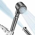 DFENGDF Filtered Shower Head with Handheld 3 Spray Modes High Pressure Shower Head with Filters Detachable Shower Head with 59? Hose/Bracket/Cotton Filters Power Wash for Hard Water with ON/OFF