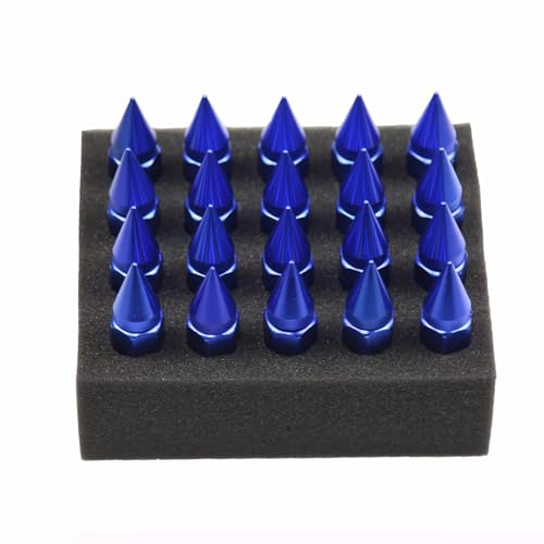 Image of M12X1.5 Spiked Nuts for Rims Aluminum Extended Tuner Lug Nuts 20PCS 60MM (Blue)