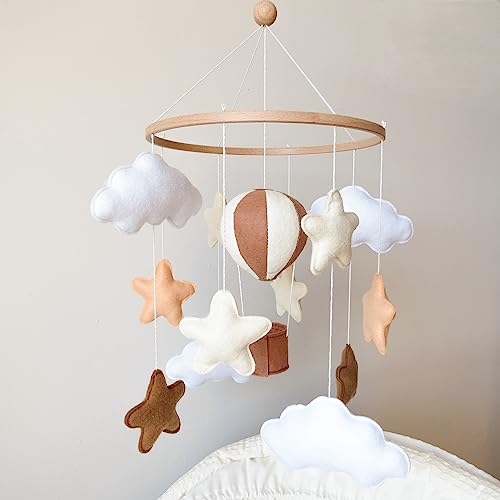 Neutral Hot Air Balloon Mobile for Crib Boho Baby...