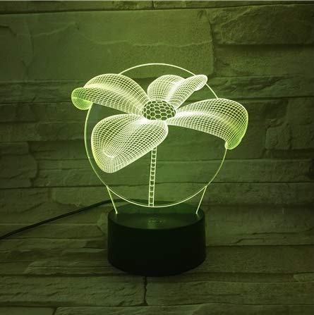 Luz de noche acrílica 3D ilusión 7 colores que cambian de luz regulable para manualidades, lámpara de estado de ánimo con carga USB Cover