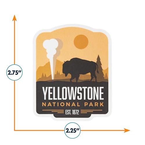 Image of Vagabond Heart Yellowstone National Park Sticker - Weatherproof Vinyl Souvenir Decal - Yellowstone Merchandise
