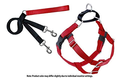 2 Hound Design Freedom No Pull Dog Harness and Leash Training Package Red XL