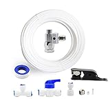 Ice Maker Fridge Water Filtration Refrigerator Installation Kit + Shut-Off T Valve 1/4” O.D Tube Quick Connect Kit, Water Line Splitter for Reverse Osmosis RO Systems & Water Filters. (33ft tube)