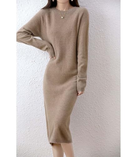 Sweater Dress Women's 100% Merino Wool O-Neck Long Raglan Sleeved Knitted Pullover Crewneck Tops2