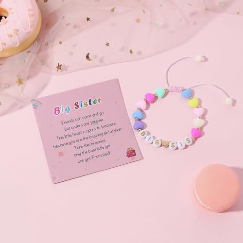 Artlunar Big Sister Bracelet, Colorful Little Girls' Sister Jewelry, Letter Beads Bracelet, Sister Jewelry Gifts for Daughter Granddaughter Niece Big Sister Girls4