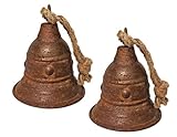 Glocken-Set Zink Rostig | Weihnachtsglocke 2 Stück