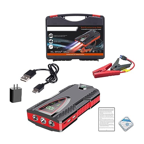 GZHMMAN Booster Battery Jump Starter Pack 99800mAh 12 V Booster akumulator samochodowy Automatyczna przenośna bateria zewnętrzna z latarką LED, A