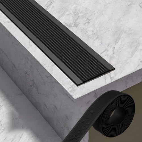 Protector de borde de escalera antideslizante de vinilo resistente para escalones interiores 2