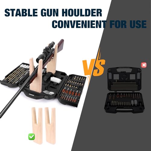 Image of Universal Gun Cleaning Kit for All Caliber Compatible with Pistol Rifle Handgun Shotgun Hunting with Brass Rods and Cleaning Stand，Gifts for Men, Dad, Husband