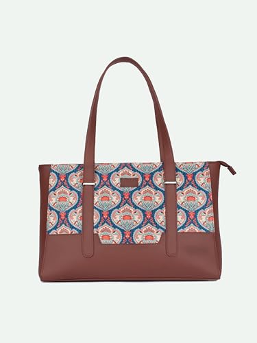 Image of ZOUK Handcrafted Vegan Leather Travel Tote Bag for Women with Multiple Compartments | Spacious Water-Resistant Shoulder Bag for Travel, Vacation, Day Trips |