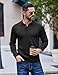 COOFANDY Mens Knit Polo Long Sleeve Collared Sweater Casual Sweater Polo Black