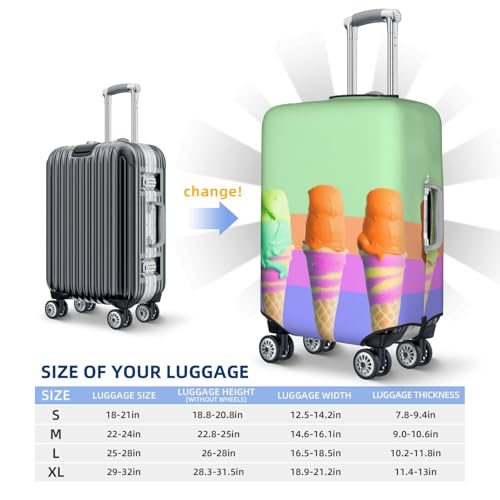 Travel Luggage Cover Ice cream rainbow gradient Suitcase Protector Elastic Washable Stretch Suitcase Protector Anti-Scratch Travel Suitcase Cover Fit 18-32 Inch Luggage2