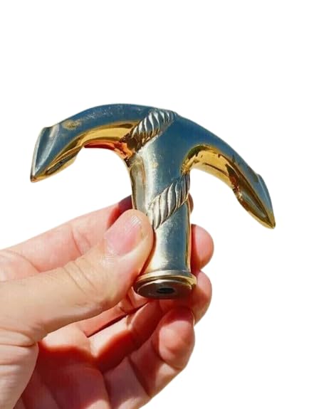 Poignée en laiton en forme d'ancre, idée cadeau pour canne de collection