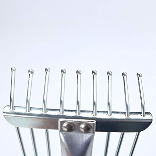 TOYANDONA Ancinho de folha de jardim de metal ajustável Ancinho de metal com grama expansível para j