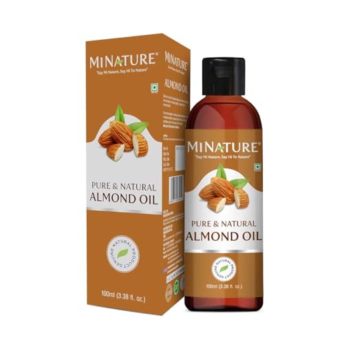 mi nature Almond Oil | Badam Tail | For Edible | For Hair care | Light & Non Sticky | Pure & Natural Plant Derived |100ml (3.38 fl oz)