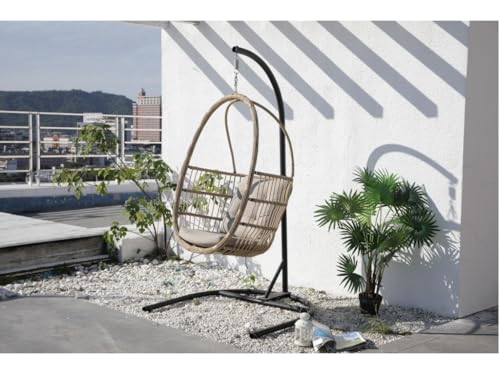 HPFloor Hängesessel mit Gestell inkl. Polster | klappbar & faltbar | Beige...