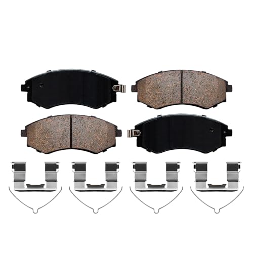Image of Detroit Axle - Front Brake Kit for 1998-2001 /2005 2006 Hyundai Elantra | Drilled & Slotted Disc Brake Rotors Ceramic Brake Pads 1998 1999 2000 2001 2005 2006 Replacement 10.12'' inch Rotors