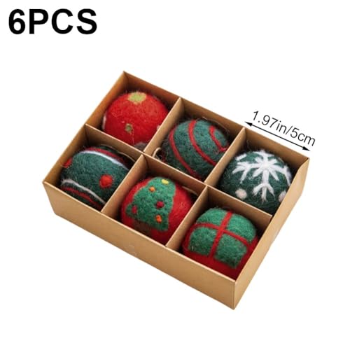 Boules de Noël en feutrine lot de 6 idéal cadeau de fêtes - 6