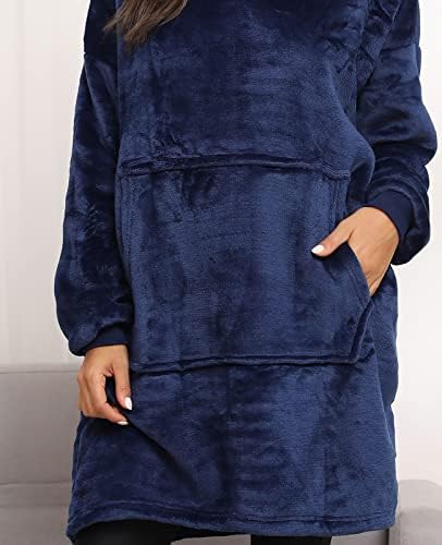 Hoodie Blanket for Women Men Sendowtek Onersized oodie Wearable Blanket Super Soft Warm Comfy with Giant Hoody Plush Fleece One Size Cosy Hoody Jumper Fit for Adults Men Women Teens Indoor Outdoor