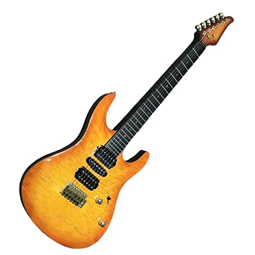 AMINIY Guitare électrique avec Pick-up Jazz Maple Col Full Taille Panneau en Acajou Flaillé Maple Haut Guitare… - Les Beatles, Paul McCartney, John Lennon, RIngo Starr, George Harrison AMINIY Guitare électrique avec Pick-up Jazz Maple Col Full Taille Panneau en Acajou Flaillé Maple Haut Guitare…