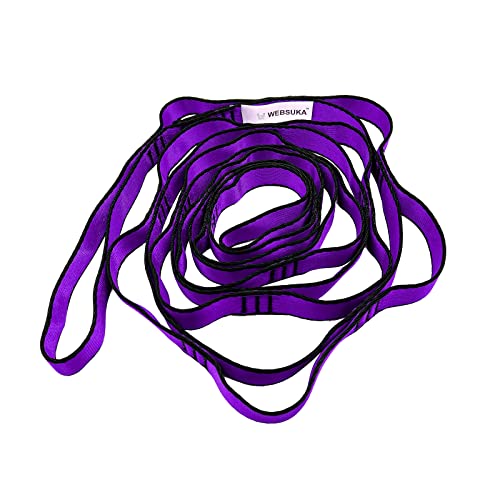 WEBSUKA 79 Inches Aerial Yoga Hammock Daisy Chains Strap Strong 22kN Adjustable with 16 Loops No Stretch Climbing Strap Nylon Chain Sling for Aerial Yoga Swing Hammock Suspension Exercise