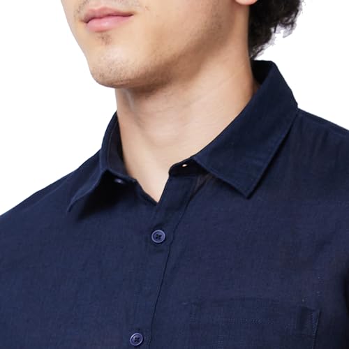 Image of Spykar Men's Regular Fit N /A Half Sleeve Solid Casual Shirts