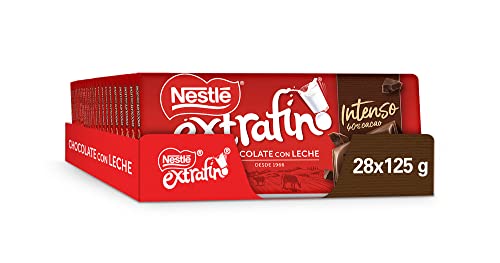 Nestle Extrafino Tableta De Chocolate Con Leche Intenso 40 Cacao 125 G, Sin Gluten- Pack De 28 Und Nestle Extrafino Tableta De Chocolate Con Leche Intenso 40 Cacao 125 G, Sin Gluten- Pack De 28 Und