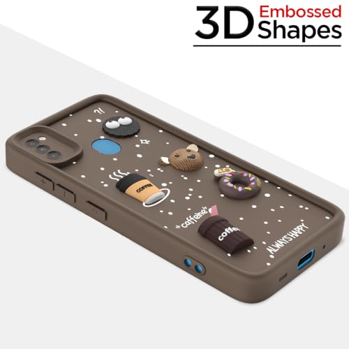 Image of Outlouders Back Cover for Samsung Galaxy M11 | 3D Cartoon Bear Cute Fun Silicone Full Body Protection Bumper Case (Brown)
