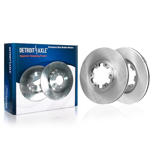 Image of Detroit Axle - Front Brake Kit for 1998-2004 Nissan Pathfinder INFINITI QX4, Disc Brake Rotors Ceramic Brakes Pads with Hardware 1999 2000 2001 2002 2003 Replacement : 11.81 inch inch Rotor