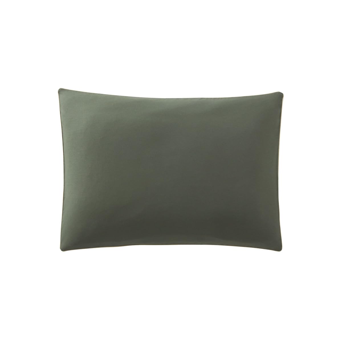Two-tone Cotton Pillowcase, Bons Jours, Green, 50 x 70 cm, Essix