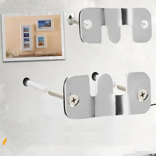 Image of 2 Pack Z-Clips Flush Mount Bracket Heavy Duty Picture Hangers Interlocking Photo Frame Hook for Hanging Headboards Large Picture Display Wall Mount Hardware 1.65inch /42mmx0.75inch /19mm
