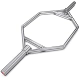 Synergee 20kg Chrome Olympic Hex Barbell Trap Bar with Standard Height Handles for Squats,...