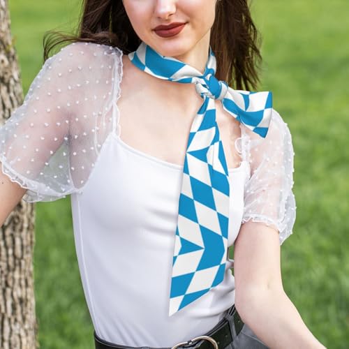 Bavarian flag Patterned women's long scarf, (46.9 x 3.1 inches), fashionable and versatile, enhances the overall shape,3