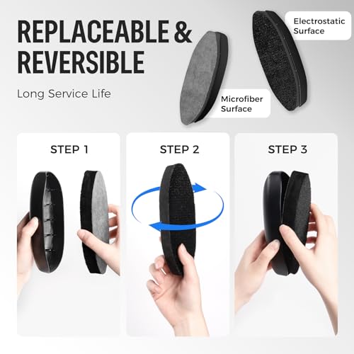 Image of loukin Double-Sided Replaceable Whiteboard Eraser with Cleaner, Black | Dual-Surface Cleaning, Replaceable Pad, Precision Erasing, Magnetic Storage Holder, AP Certified Cleaner, Dry & Wet Erasing