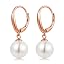 Rose Gold Pearl Leverback