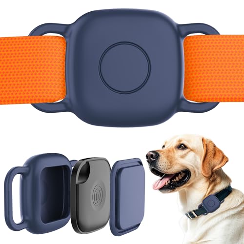 Waterproof Dog Collar Holder for Life360 Tile Mate Tracker 2-Pack Durable Silicone Cover Anti Lost for Life 360 Tile Tracker Case for Cat & pet Collars Easy Installation Lightweight Navy Blue