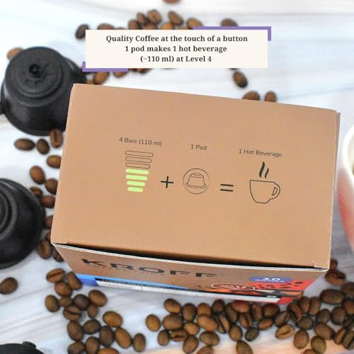 Image of KROFF Hazelnut Cappuccino Coffee Pods | Rich Hazelnut Coffee with Creamy milk | 10 Pods Per Box | Dolce Gusto Compatible