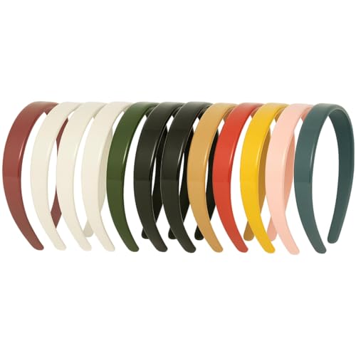 Image of ANNA CREATIONS 12 Pcs Plastic Headbands with Teeth Gloss Finish, 2.6cm Wide Hair Bands Durable, Lightweight Accessories for Women, Girls, Teens & Kids Hair Band