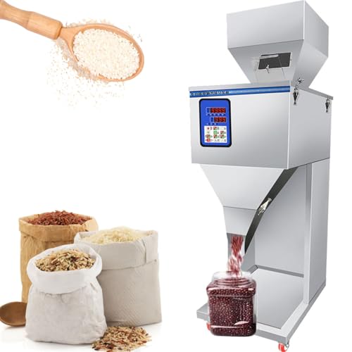 YANGYMM MáQuina Llenadora AutomáTica de Polvos con Pesaje, MáQuina Llenadora Bolsas para Botellas de GráNulos de 200 W con Pedal, 10-999 G/10-1500 G, para Harina de Grano, Granos PartíCulas,999G