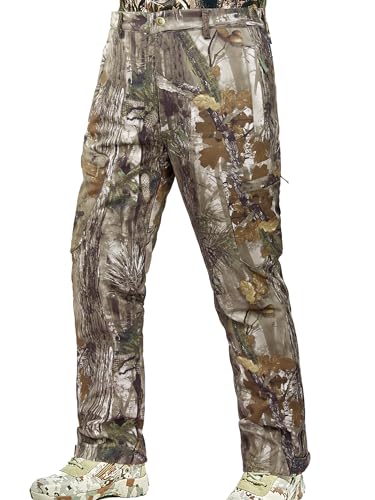 NEW VIEW Camo Hunting Pants for Men, Warm Fleece Lined, Quiet Water-Resistant Winter Clothes for Cold Weather